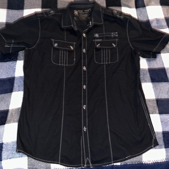 MENS marc ecko cut n sew button shirt sz large new - Picture 1 of 6